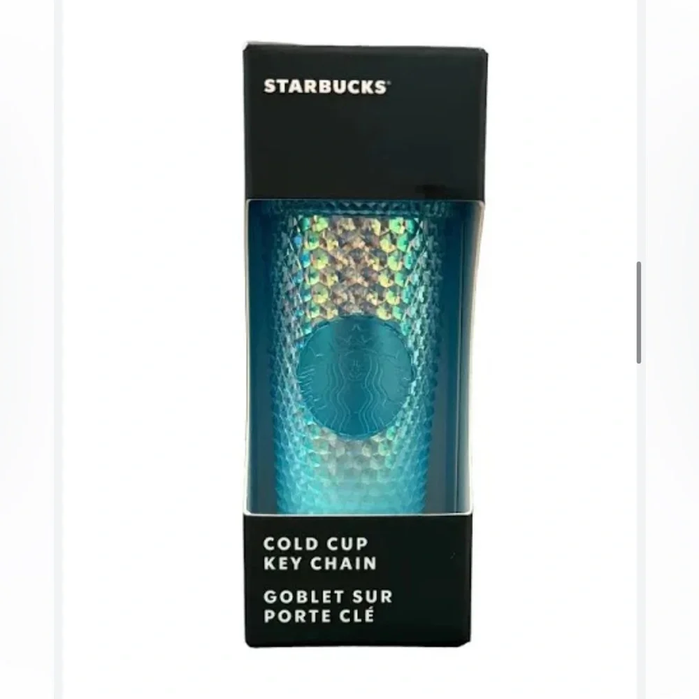 NWT Starbucks 2023 Release Studded Cold Cup BLUE Ombre GRADIENT Key Chain